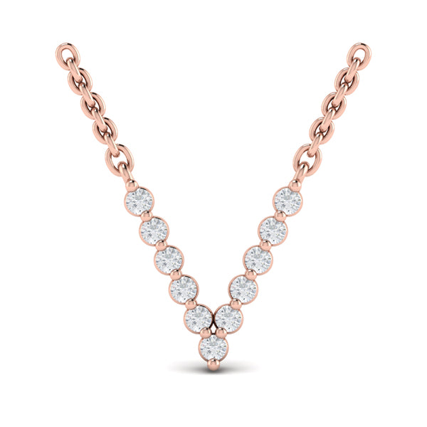 Diamond Alphabet Pendant Necklace, V