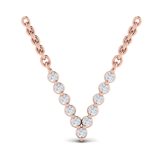 Diamond Alphabet Pendant Necklace, V