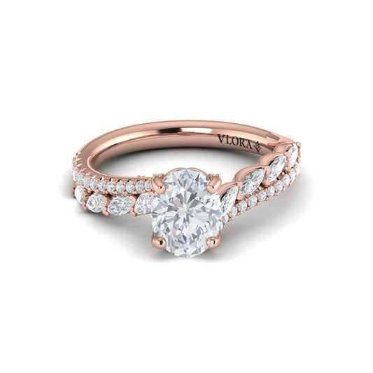 Bypass Oval Engagement Ring
