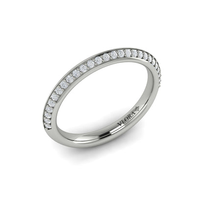 Contoured Pavé Diamond Band