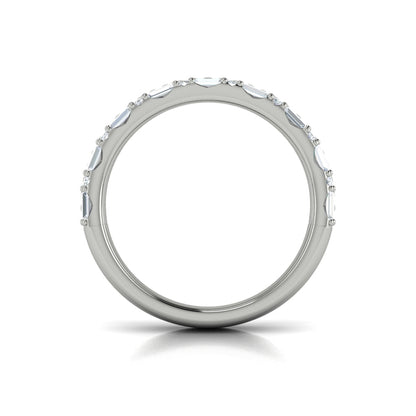 Diamond Baguette Textured Band