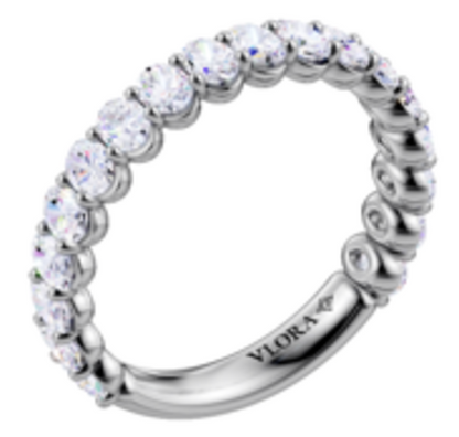 Elegant Oval Shared Prong Stackable Band