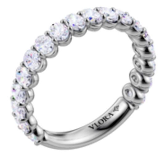Elegant Oval Shared Prong Stackable Band