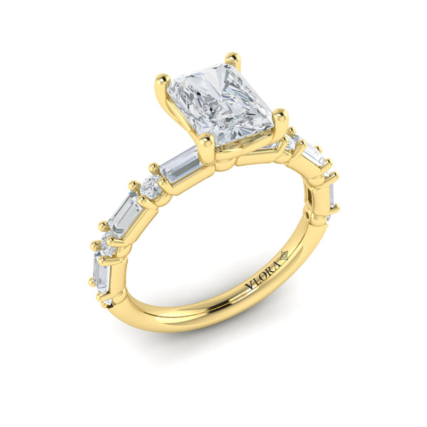 Daring Deco Emerald Cut Engagement Ring