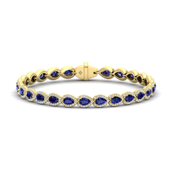Diamond and Sapphire Hinged Bangle