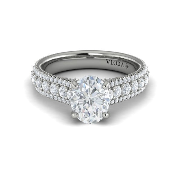 Oval Classic Engagement Ring in Platinum by Vlora Bridal