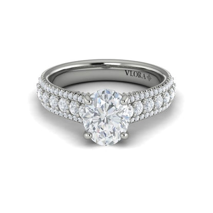 Oval Classic Engagement Ring in Platinum by Vlora Bridal