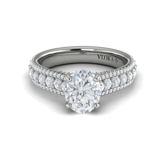 Oval Classic Engagement Ring in Platinum by Vlora Bridal
