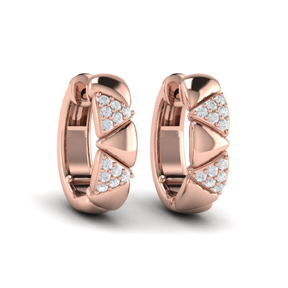 Double Diamond Trinity Huggie Earrings