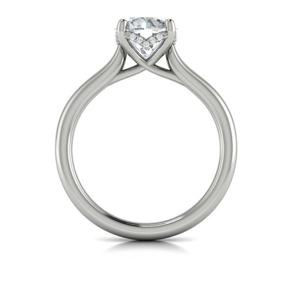 Round Solitaire Engagement Ring in Platinum by Vlora Bridal