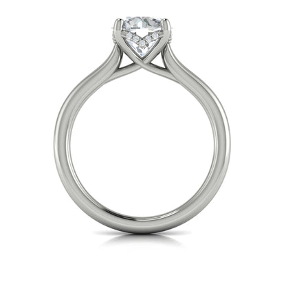 Round Solitaire Engagement Ring in Platinum by Vlora Bridal