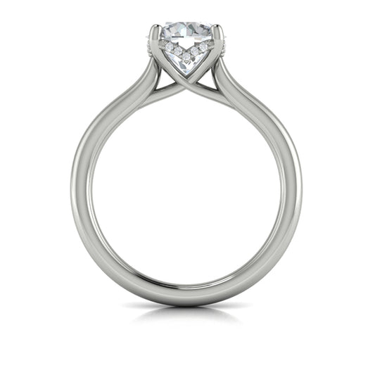 Round Solitaire Engagement Ring in Platinum by Vlora Bridal