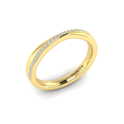 Slim Crossed Stackable Band