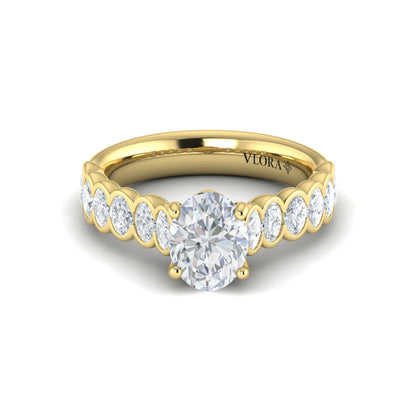 Oval Accent Oval Diamond Engagement Ring