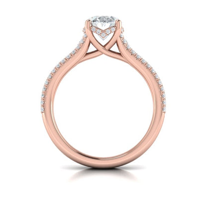 Oval Classic Engagement Ring in 14K Rose Gold by Vlora Bridal