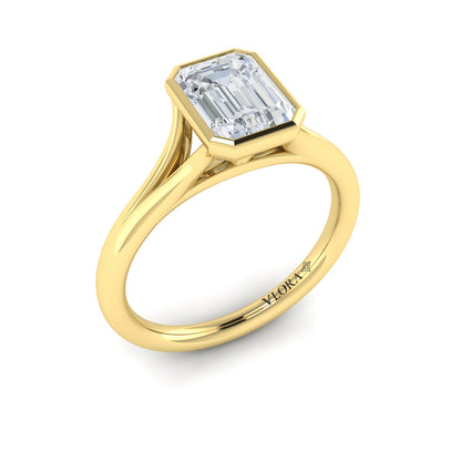 Signature Solitaire Emerald Cut Bezel Engagement Ring