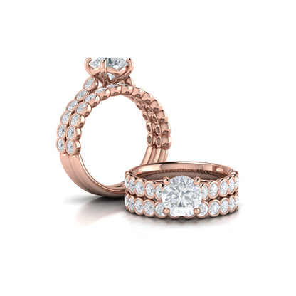 Round Diamond Engagement Ring with Bezel-Set Diamond Band