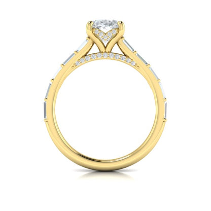 Serenity Oval Hidden Halo Engagement Ring