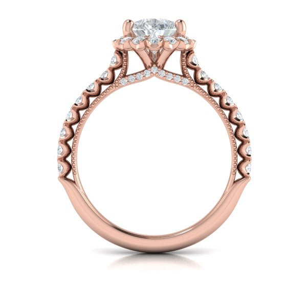 Timeless Pear Halo Engagement Ring
