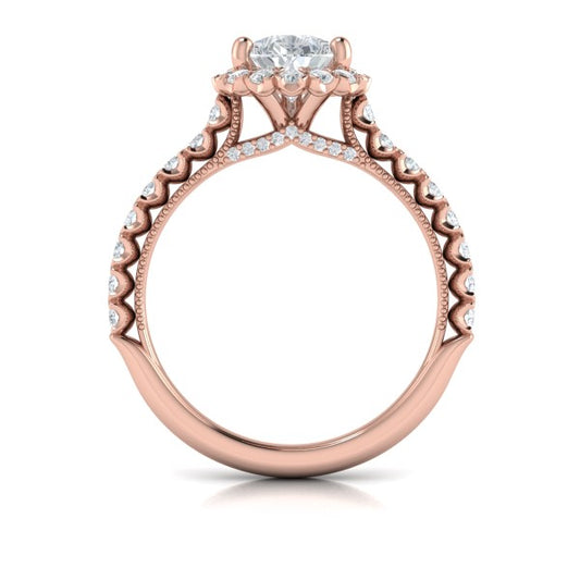 Timeless Pear Halo Engagement Ring