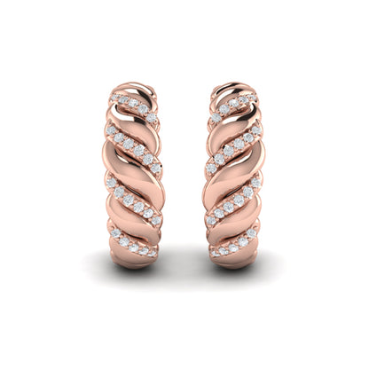Diamond Pavé Twisted Hoop Earrings