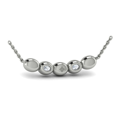 Contoured Gold and Diamond Pebble Necklace