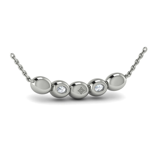 Contoured Gold and Diamond Pebble Necklace