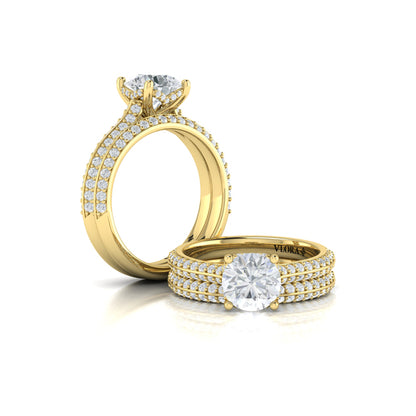 Matching Bands Wedding Band in 14K Yellow Gold by Vlora Bridal