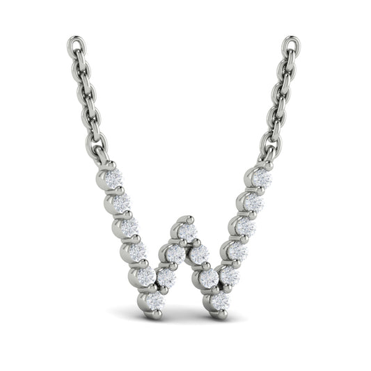 Diamond Alphabet Pendant Necklace, W