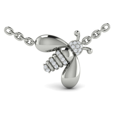 Bee Diamond Pavé Pendant Necklace