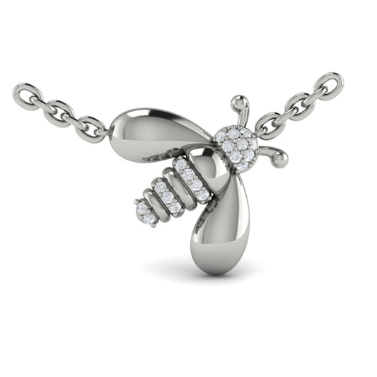 Bee Diamond Pavé Pendant Necklace