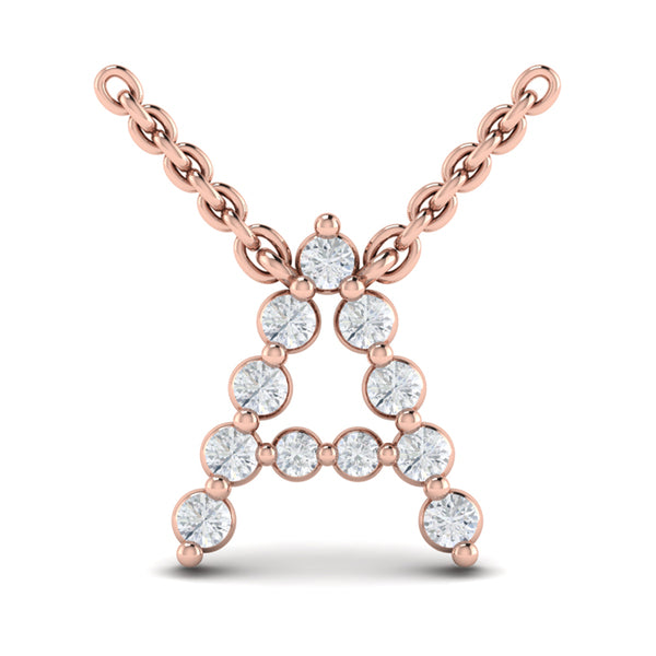 Diamond Alphabet Pendant Necklace, A