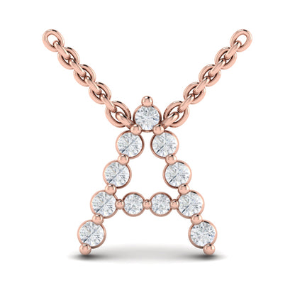 Diamond Alphabet Pendant Necklace, A