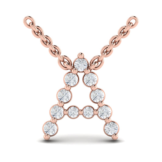 Diamond Alphabet Pendant Necklace, A