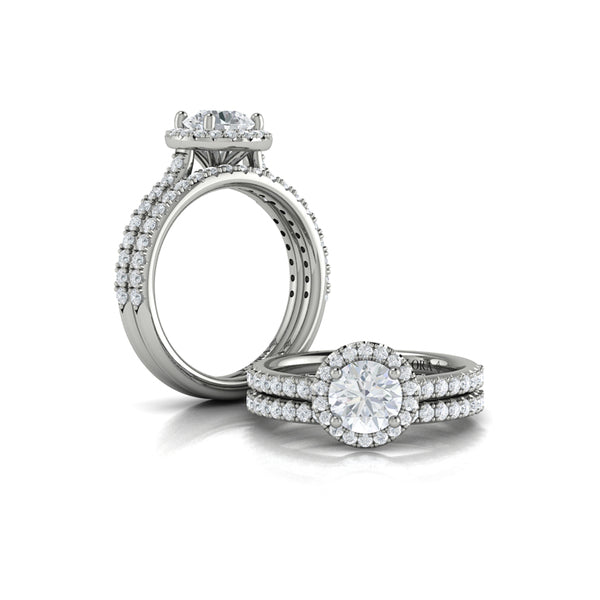 Matching Band for Classic Round Halo Engagement Ring