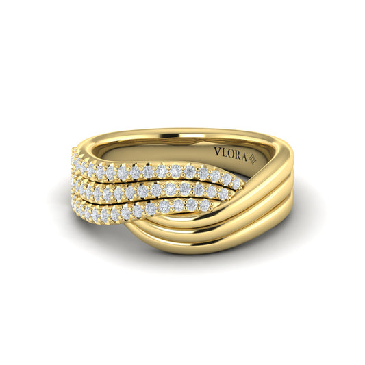 Triple Pavé Diamond Wrap Ring