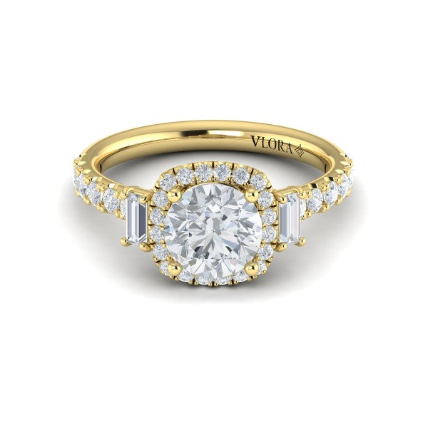 Harmony Trio Halo Engagement Ring