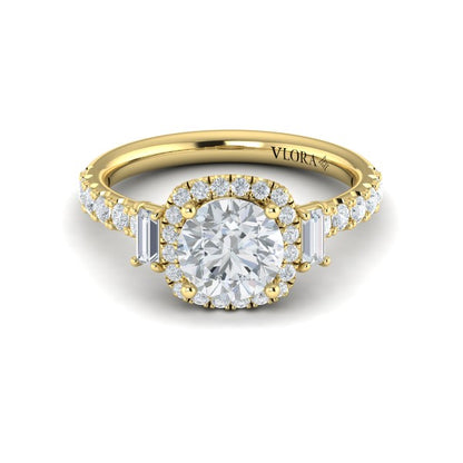 Harmony Trio Halo Engagement Ring