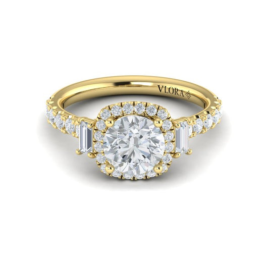 Harmony Trio Halo Engagement Ring