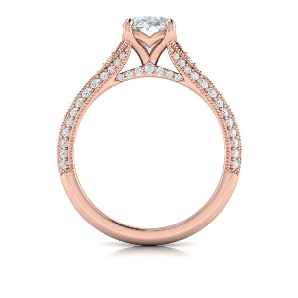 Vintage Splendor Oval Split Shank Engagement Ring