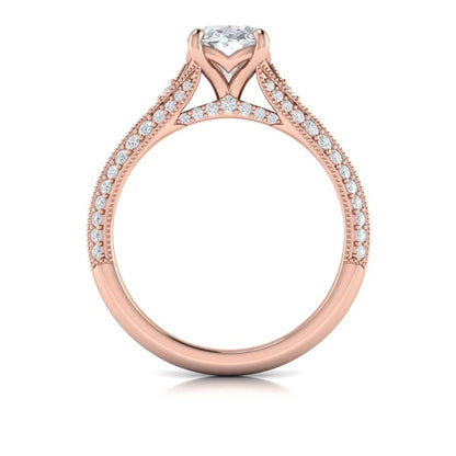 Vintage Splendor Oval Split Shank Engagement Ring