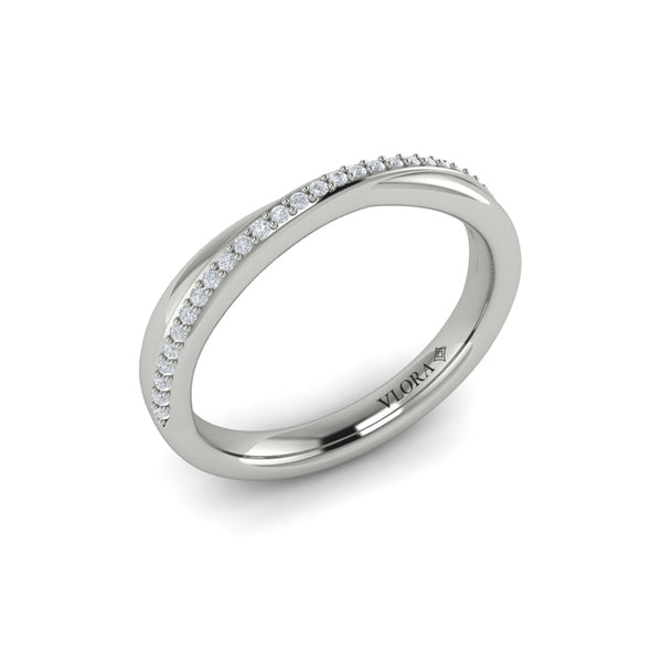 Slim Crossed Stackable Band
