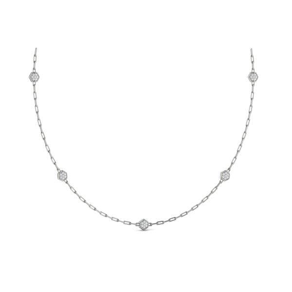 Multi Diamond Honeycomb Link Necklace