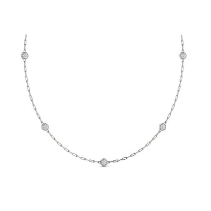 Multi Diamond Honeycomb Link Necklace