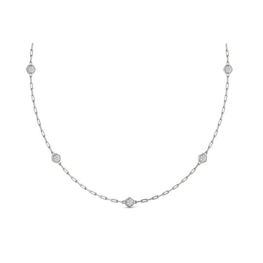 Multi Diamond Honeycomb Link Necklace