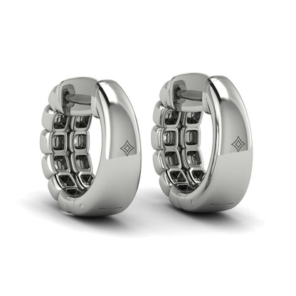 Tiled Diamond Huggie Earrings