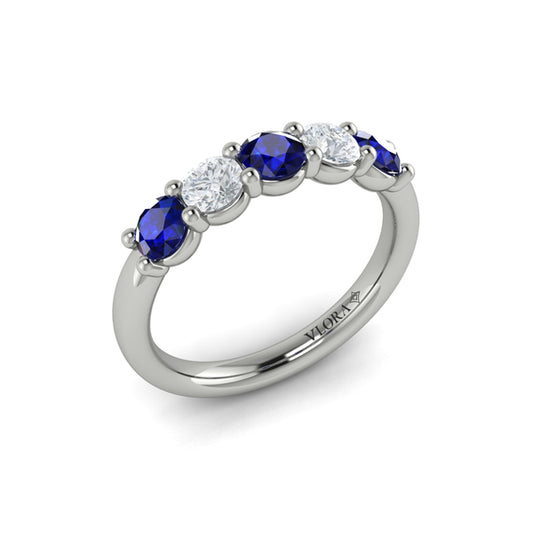 Colored Bands Wedding Band in Platinum by Vlora Bridal