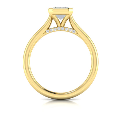 Singular Emerald Cut Bezel Engagement Ring