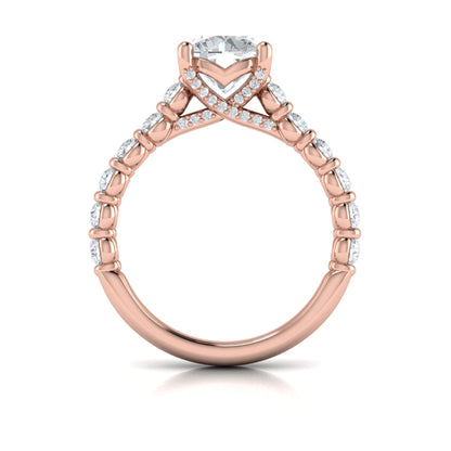 Bezel Diamond Accent Round Engagement Ring
