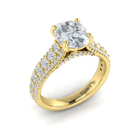 Bold Cathedral Oval Engagement Ring